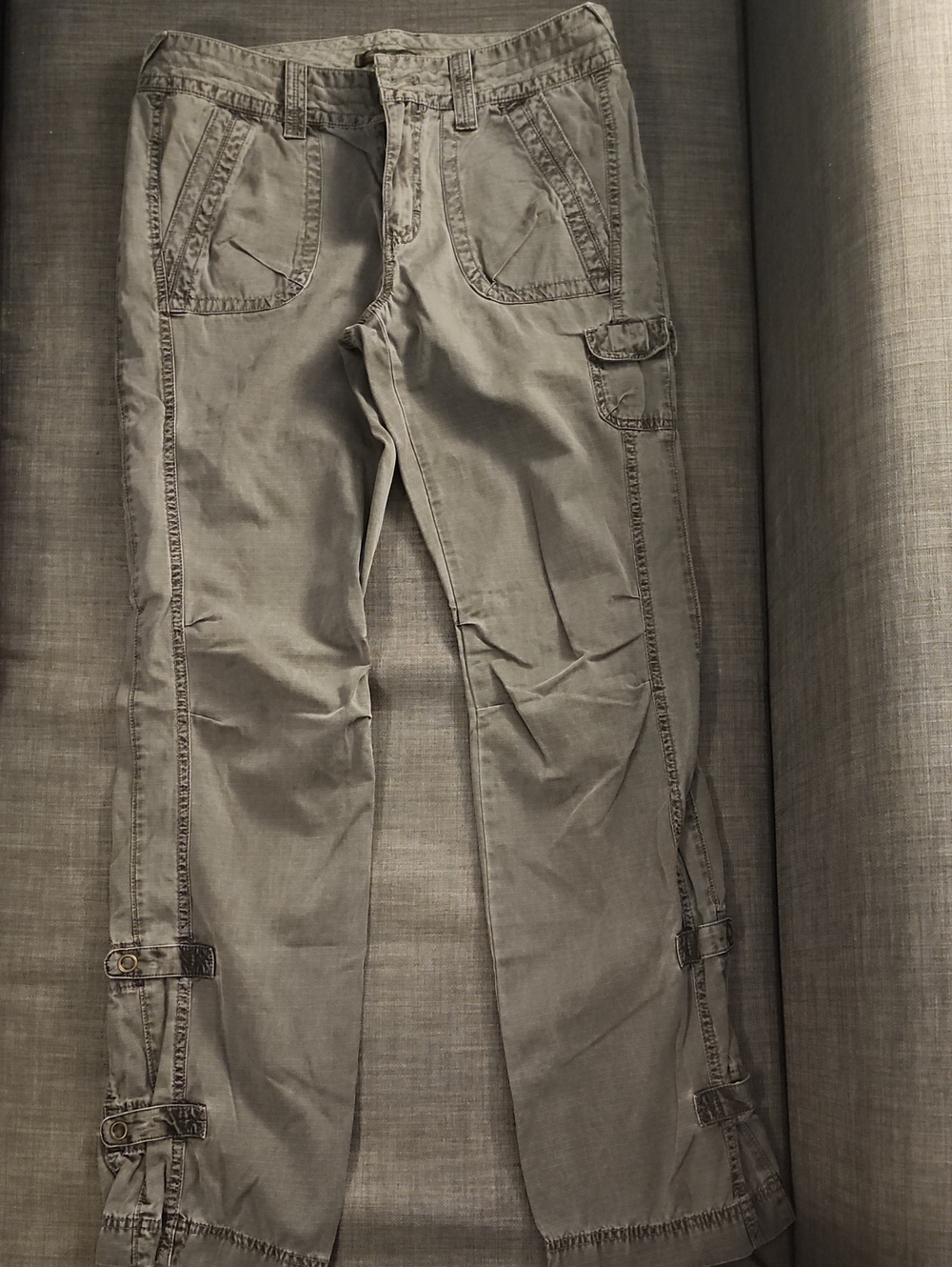 Eddie Bauer Grey Cargo Utility Pants with Ankle Tabs